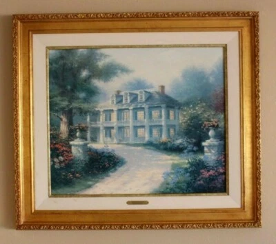 Thomas Kinkade «Homestead House» подписанный пронумерованный в рамке холст с сертификатом подлинности 20 x 24 - Изображение 1 из 4