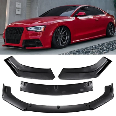 For Audi S3 S4 A4 A5 A6 Front Bumper Lip Splitter Spoiler Matte Black Foto 1 de 4