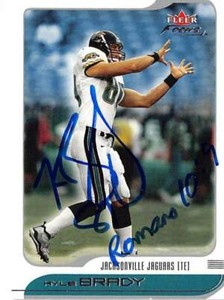 Kyle Brady autographed football card Jacksonville Jaguars 2001 Fleer Focus #177