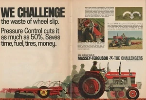 Anuncio impreso 1968 de 2 piezas de tractor agrícola Massey Ferguson MF 180 175 - Imagen 1 de 2
