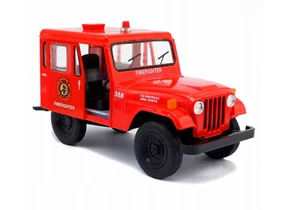 Modellino auto Jeep DJ-5B Firefighter USA giocattolo rosso pressofuso scala 1:26 Kinsmart 1971 - Foto 1 di 7