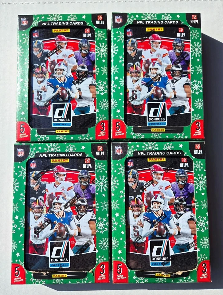 2025 Panini Donruss NFL Football Holiday Tin - & 1 GOLD MYSTERY SLAB PACK