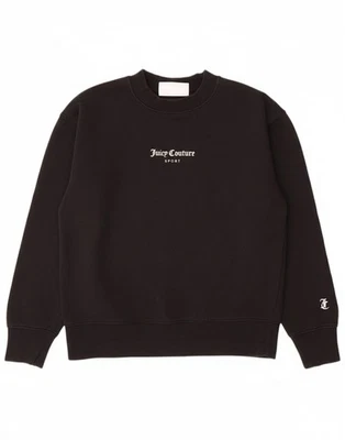 JUICY COUTURE Womens Oversized Graphic Sweatshirt Jumper UK 10 Small Black BQ13 - Image 1 of 4