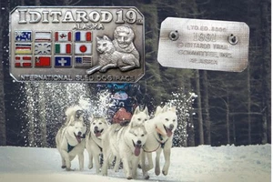 Vtg 1991 Iditarod 19 Alaska Dog Sled Race Souvenir Enamel Brooch Pin - Picture 1 of 6