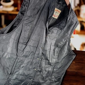 Vintage Avenue Puffer Vest Women 30/32 Plus Size Quilted Black Moto Ski Hike - Picture 1 of 8