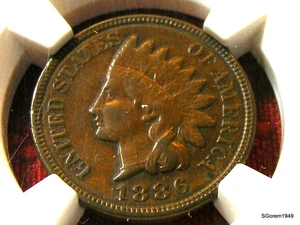 TYPE 2 1886 INDIAN HEAD CENT * NGC AU 53 BROWN * NICE PENNY * - Picture 1 of 4