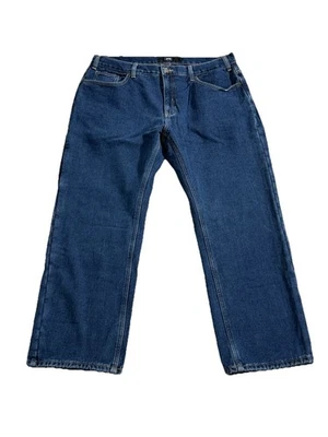 Berkley Jensen Fleece Flannel Lined Carpenter Jeans Men's W38 L30 Dark Blue EUC Foto 1 de 4