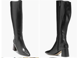 New Cole Haan Clarice Knee High Tall Boot With Extended Calf Sz 9 Black Leather - Picture 1 of 6