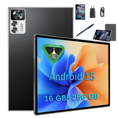 2025 Neu Tablet Android 15 16GB RAM+256GB ROM 8000mAh 10.1" Octa Core  GPS WlFl - Bild 1 von 4