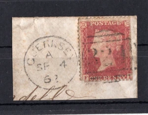 1862 QV FINE 1d PENNY RED STAR STAMP TO GUERNSEY CDS SP.4.62 - Bild 1 von 1