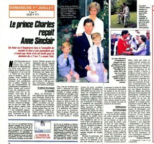  Coupure de presse Clipping 1990 Prince Charles reçoit Anne Sinclair (1 page1/2)