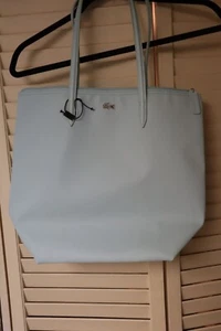 Lacoste Large Light Blue Travel/ Shopping Bag PVC Tote Double Handles Preppy - Picture 1 of 11