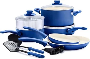GreenLife Soft Grip Healthy Ceramic Nonstick 12 Piece Cookware Pots and Pans Set - Picture 1 of 6