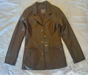 M/X DE MILANO braune italienische Feinlederjacke Damen Größe SMALL neu mit Etikett! - Bild 1 von 8