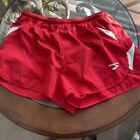 Brooks Womens Lined Running Shorts Red W White Strips Size M