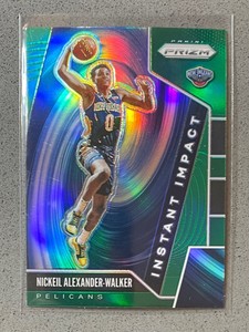 2019-20 Prizm Basketball #13 Nickeil Alexander-Walker Green Instant Impact RC