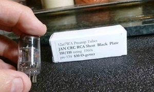 JAN CRC RCA 12at7WA  Short Black Plate O Getter 110 each side - Picture 1 of 4