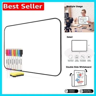 Versatile 8.2x11.8in Dry Erase Board with 8 Pens & Eraser - For Home or Office - Image 1 of 4