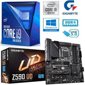 INTEL CORE i9 10900K BUNDLE - 10 CORE/20 THREADS- GIGABYTE Z590 UD AC - 64GB RAM - Picture 1 of 7