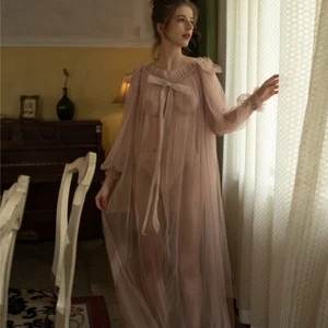 Sexy Lencería See Through Camisón Vestido de Noche Bata Transparente Mujeres - Imagen 1 de 23
