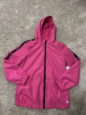 Nueva chaqueta cortavientos/lluvia ligera S rosa Spyder para mujer con capucha precio de venta sugerido por el fabricante 99 USD Foto 1 de 4