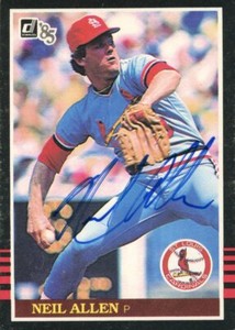 1985 Donruss NEIL ALLEN Signed Card autograph AUTO YANKEES CARDINALS