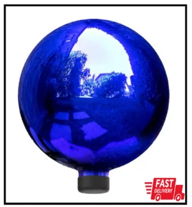 Blue Glass Gazing Globe Ball Garden and Lawn Decoration 10 In Festive Yard Decor - Picture 1 of 3
