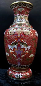 Large Early 20th Century Chinese Cloisonne' Vase - Picture 1 of 12