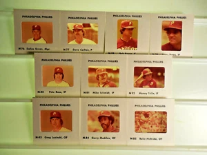 Philadelphia Phillies 1980 MLB Made TV card/slide Set Pete Rose Mike Schmidt etc - Picture 1 of 2
