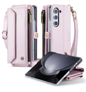 Women/Girl Leather Zipper Flip Card Crossbody Magnetic Wallet Phone Case Cover - Picture 1 of 22