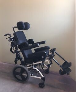 2013 Quickie Tilt-In-Space Manual Transport  Wheelchair  14x15.5 Seat JET LAY