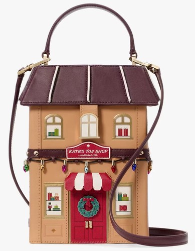 Borsa a tracolla Kate Spade 3D Toy Store pelle beige KI973 da collezione nuova con etichette $469 F