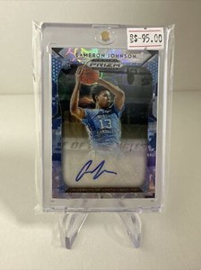 2019 Prizm Draft Picks Cameron Johnson Carolina Blue Camo Auto #/25 Team Color