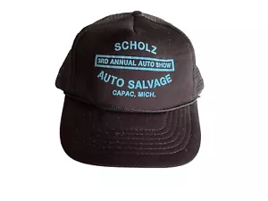 Vintage Scholz Auto Salvage Capac Michigan Trucker Mütze SnapBack Mesh schwarz - Bild 1 von 12