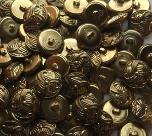 24 Antique Gold Pinwheel Design Metal Buttons 7/8" - Picture 1 of 1