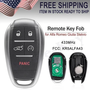 For 2017-2022 Alfa Romeo Giulia Stelvio 5 Button Smart Key Remote Fob KR5ALFA434 - Picture 1 of 5