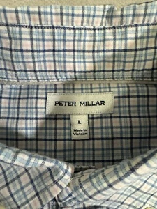 Peter Millar Shirt Mens Large Button Up Long Sleeve PlaidPerformance Golf - Picture 1 of 6