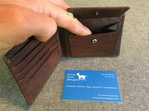 Cartera de cuero Plegable Bolsillo de monedas Buffalo W2P Tarjetas Hombres Billy Goat Designs - Imagen 1 de 12