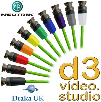 Cavo BNC torsione posteriore 12G UHD SDI Draka Pro 50 video digitale e Neutrik UHD