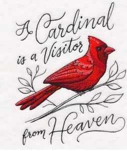 A Cardinal Is A Visitor From Heaven NUEVO JUEGO DE TOALLAS DE MANO BORDADAS DE 2 POR LAURA - Imagen 1 de 1