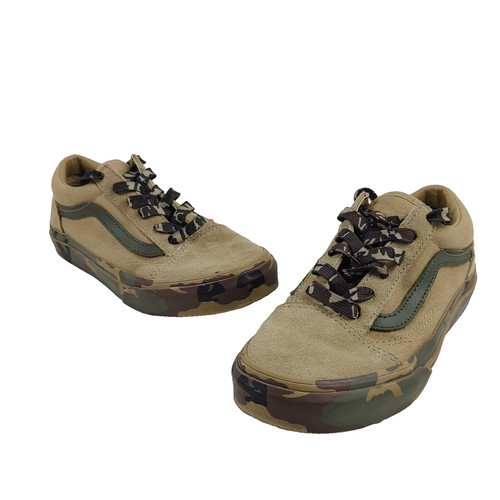 Scarpe da skate sneakers da bambino taglia 2 Y US Vans Oldol Skool verde olivaiche mimetichete