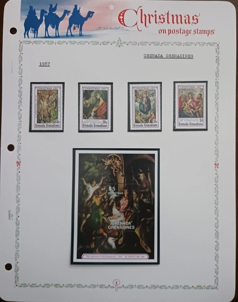 GRENADA GRANADINAS - 1987 - SELLOS DE NAVIDAD EN PÁGINA ÁLBUM - MNH Foto 1 de 1
