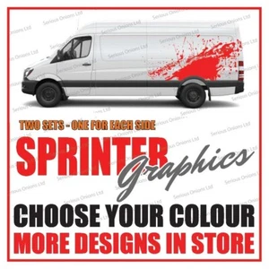 Mercedes Sprinter graphics sticker side stripes Camper Van  SWB LWB Decals ms120 - Picture 1 of 1