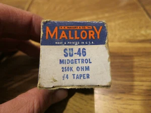 MALLORY SU-46 Midgetrol 250K OHM #4 Taper NEW  - Picture 1 of 2