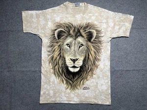 Vintage Liquid Blue Lion Hemd Herren Large Batik Afrika doppelseitig 90er - Bild 1 von 13