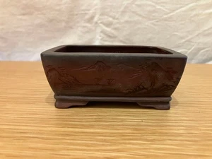 Japanese Bonsai  Pot by Bigei Tokoname Ware 10cm x 7.5cm x 4cm - Picture 1 of 6