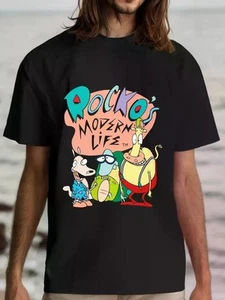 Rocko's Modern Life Herren Grafik T-Shirt - Schwarz Baumwolle Rundhals Kurzarm - Bild 1 von 37