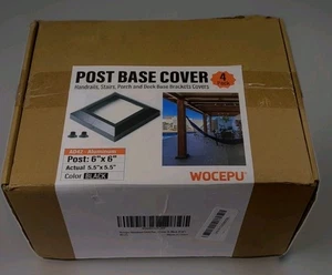 4 pcs 6x6 (Actual: 5.5"x5.5") Aluminum Deck Post Base Cover, Black - NEW - Picture 1 of 2