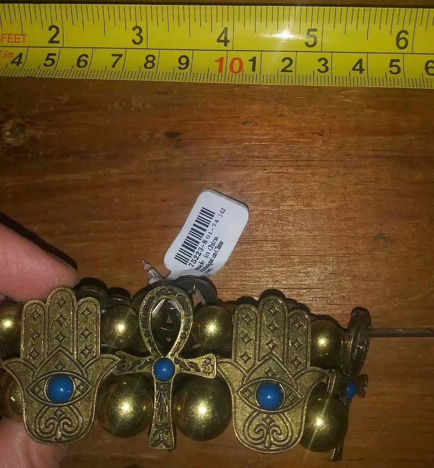 NUEVO NUEVO CON ETIQUETAS Claires See Eye Piedra Azul Inspirada en la India Pulsera Elástica y Cuentas Foto 1 de 1