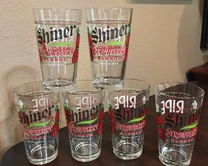 "Shiner Strawberry Blonde ~ Ripe for Drinking" Beer Glasses (Set of 6) - Picture 1 of 10